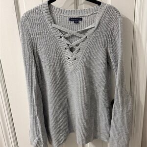 American Eagle Outfitters Light Blue Knit Sweater